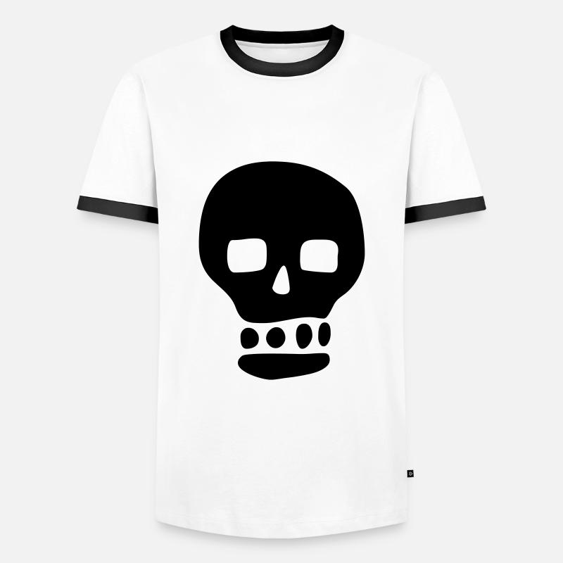 Crâne / Pirate / Hacker - T-shirt contrasté Homme - blanc/noir