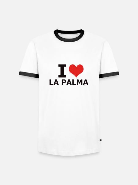 I LOVE LA PALMA - Men's Ringer Shirt - white/black