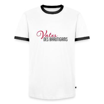 vater des braeutigams - Männer Kontrast-T-Shirt - Weiß/Schwarz - Vorne - AI Model Female 172 light (172cm) & AI Model Male 178 dark (178cm)