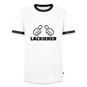 Lackierer - Männer Kontrast-T-Shirt - Weiß/Schwarz - Vorne - AI Model Female 172 light (172cm) & AI Model Male 178 dark (178cm)