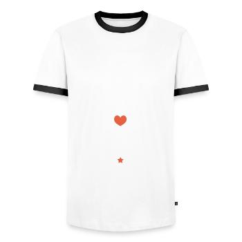 SUPER COLLÈGUE cadeau anniversaire noel - T-shirt contrasté Homme - blanc/noir - Devant - AI Model Female 172 light (172cm) & AI Model Male 178 dark (178cm)