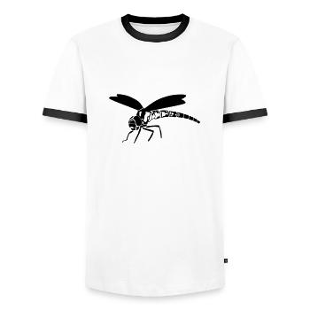 Libelle - Männer Kontrast-T-Shirt - Weiß/Schwarz - Vorne - AI Model Female 172 light (172cm) & AI Model Male 178 dark (178cm)