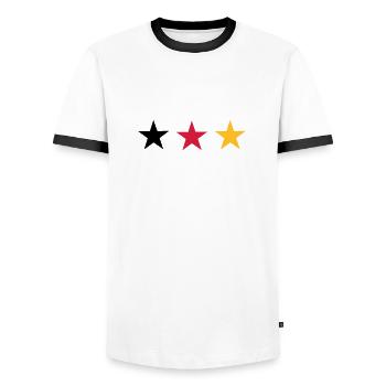 Stars in Germany colors - Men's Ringer Shirt - white/black - Front - AI Model Female 172 light (172cm) & AI Model Male 178 dark (178cm)