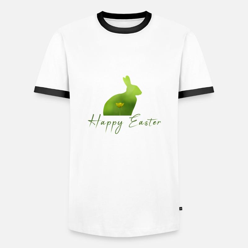 Happy Easter rabbit - Männer Kontrast-T-Shirt - Weiß/Schwarz