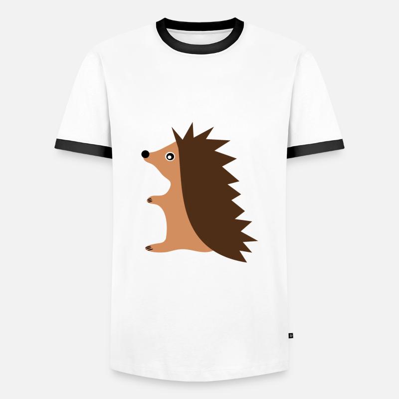 Igel - Männer Kontrast-T-Shirt - Weiß/Schwarz