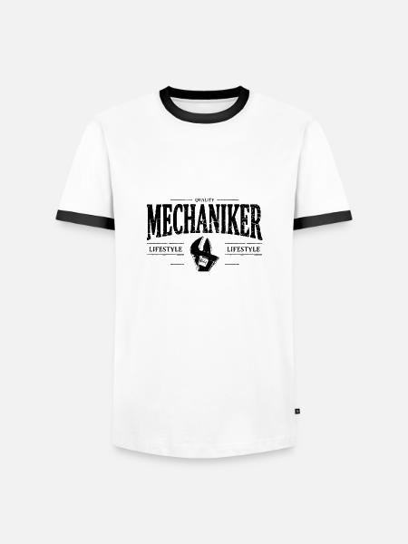 Mechaniker - Männer Kontrast-T-Shirt - Weiß/Schwarz