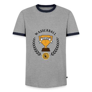 Wasserball Sieger Wasserballer Spieler Team Sieg - Männer Kontrast-T-Shirt - Grau/Navy  - Vorne - AI Model Female 172 light (172cm) & AI Model Male 178 light (178cm)