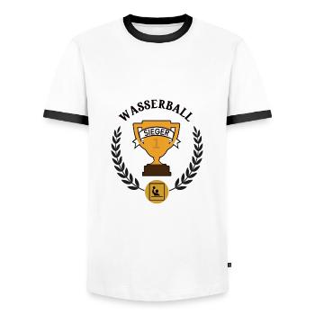 Wasserball Sieger Wasserballer Spieler Team Sieg - Männer Kontrast-T-Shirt - Weiß/Schwarz - Vorne - AI Model Female 172 light (172cm) & AI Model Male 178 dark (178cm)