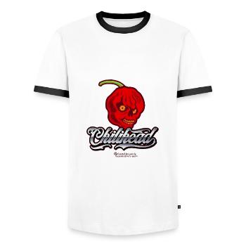 Chili Design für echte Chiliheads - Männer Kontrast-T-Shirt - Weiß/Schwarz - Vorne - AI Model Female 172 light (172cm) & AI Model Male 178 dark (178cm)