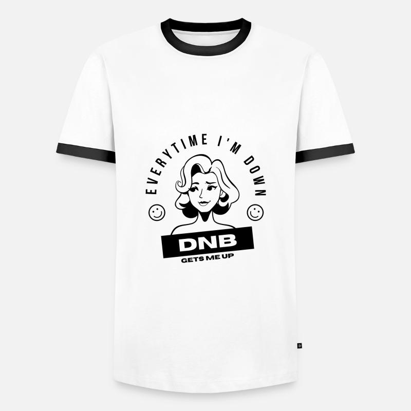 DNB Gets me Up - Men's Ringer Shirt - white/black