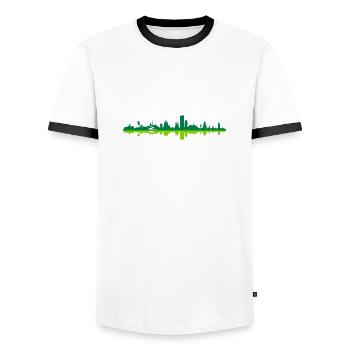 Skyline - Thüringen - Männer Kontrast-T-Shirt - Weiß/Schwarz - Vorne - AI Model Female 172 light (172cm) & AI Model Male 178 dark (178cm)