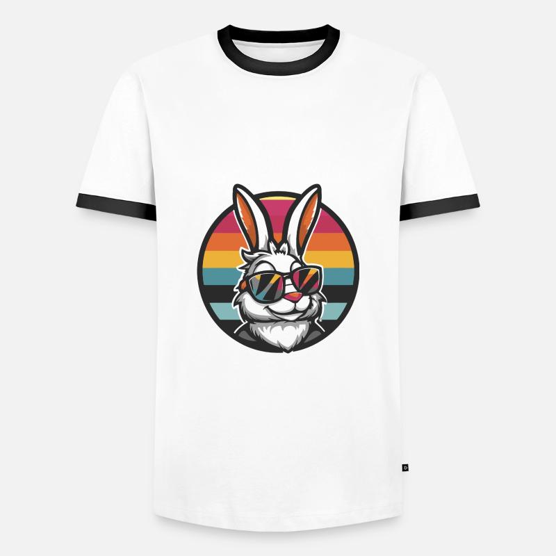 Bunny Comic Cool Summer - Men's Ringer Shirt - white/black