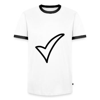 Crochet Emoji Esquisse Dessin Noir - T-shirt contrasté Homme - blanc/noir - Devant - AI Model Female 172 light (172cm) & AI Model Male 178 dark (178cm)