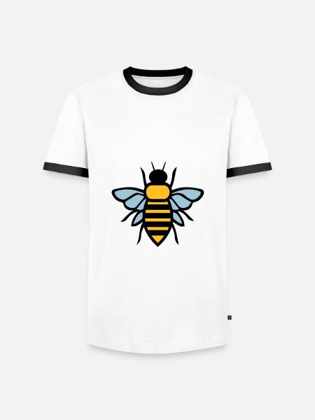 Biene - Männer Kontrast-T-Shirt - Weiß/Schwarz