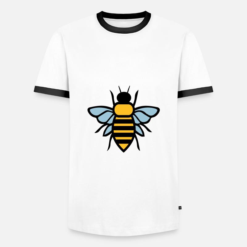 Biene - Männer Kontrast-T-Shirt - Weiß/Schwarz