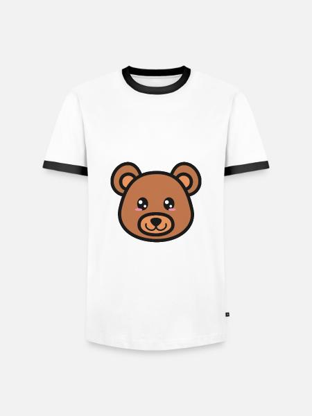 Bear Brown Bear Gift Idea - Men's Ringer Shirt - white/black