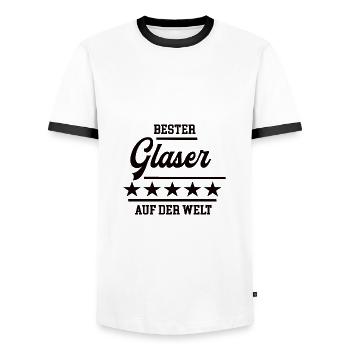 Bester Glaser der Welt weltbester Meister Chef - Männer Kontrast-T-Shirt - Weiß/Schwarz - Vorne - AI Model Female 172 light (172cm) & AI Model Male 178 dark (178cm)