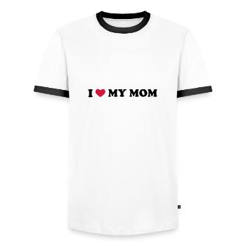 I Love My Mom - Männer Kontrast-T-Shirt - Weiß/Schwarz - Vorne - AI Model Female 172 light (172cm) & AI Model Male 178 dark (178cm)