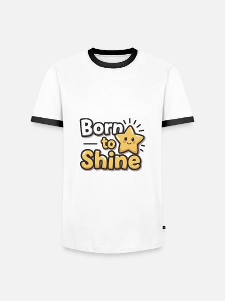 Né pour briller – Strahlender Stern - T-shirt contrasté Homme - blanc/noir