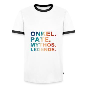 Onkel Pate Mythos Legende - Männer Kontrast-T-Shirt - Weiß/Schwarz - Vorne - AI Model Female 172 light (172cm) & AI Model Male 178 dark (178cm)