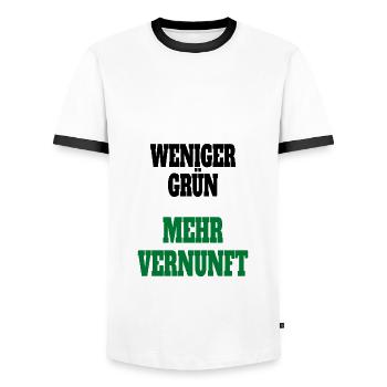 Witze Grüne Die Grünen Habeck Baerbock Partei - Männer Kontrast-T-Shirt - Weiß/Schwarz - Vorne - AI Model Female 172 light (172cm) & AI Model Male 178 dark (178cm)