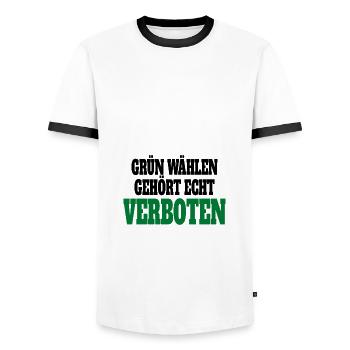 Witze Grüne Die Grünen Habeck Baerbock Partei - Männer Kontrast-T-Shirt - Weiß/Schwarz - Vorne - AI Model Female 172 light (172cm) & AI Model Male 178 dark (178cm)