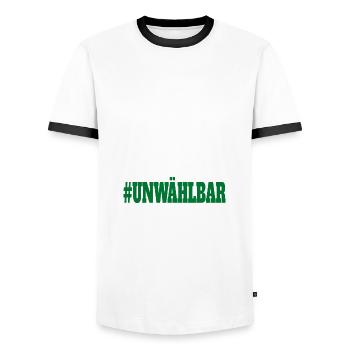 Witze Grüne Die Grünen Habeck Baerbock Partei - Männer Kontrast-T-Shirt - Weiß/Schwarz - Vorne - AI Model Female 172 light (172cm) & AI Model Male 178 dark (178cm)