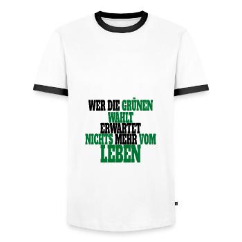 Witze Grüne Die Grünen Habeck Baerbock Partei - Männer Kontrast-T-Shirt - Weiß/Schwarz - Vorne - AI Model Female 172 light (172cm) & AI Model Male 178 dark (178cm)