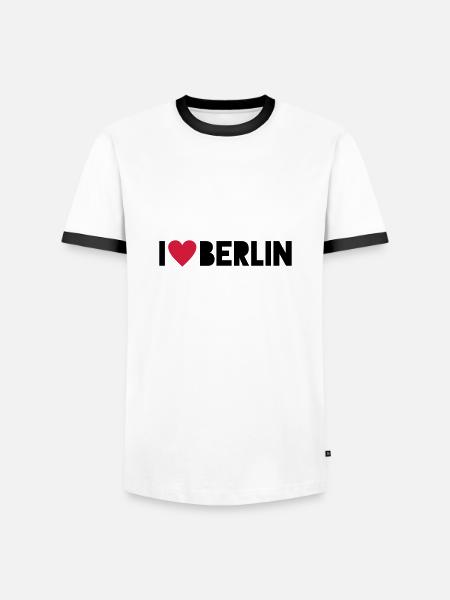 I Love Berlin - Men's Ringer Shirt - white/black