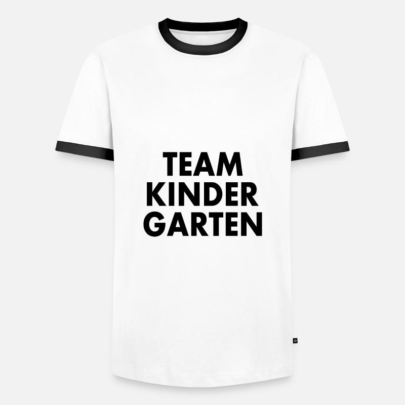 Team kindergarten - Männer Kontrast-T-Shirt - Weiß/Schwarz