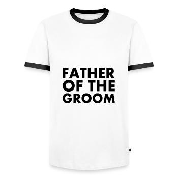 Father of the groom - T-shirt contrasté Homme - blanc/noir - Devant - AI Model Female 172 light (172cm) & AI Model Male 178 dark (178cm)
