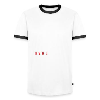 LOVE Evolution Sauna Sauna Gift Idea - Men's Ringer Shirt - white/black - Front - AI Model Female 172 light (172cm) & AI Model Male 178 dark (178cm)