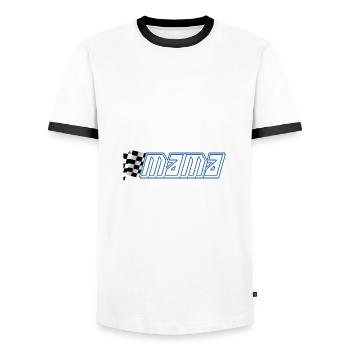 Course Assortie Familiale Voiture de course Pit Crew Maman - T-shirt contrasté Homme - blanc/noir - Devant - AI Model Female 172 light (172cm) & AI Model Male 178 dark (178cm)