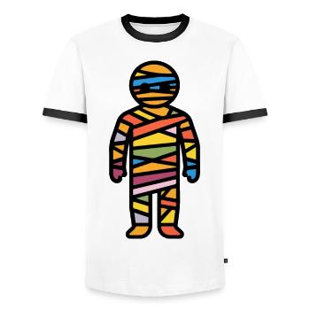 Mumie Halloween Witzig Lustig - Männer Kontrast-T-Shirt - Weiß/Schwarz - Vorne - AI Model Female 172 light (172cm) & AI Model Male 178 dark (178cm)
