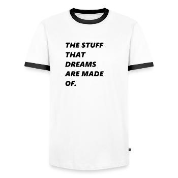 Adrs citation citation de film quote phrase - T-shirt contrasté Homme - blanc/noir - Devant - AI Model Female 172 light (172cm) & AI Model Male 178 dark (178cm)