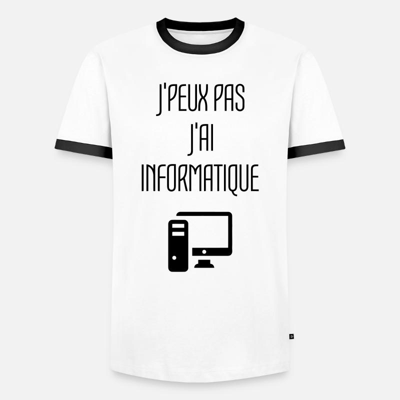 Computer / Informatiker / Aussenseiter / Ingenieur - Männer Kontrast-T-Shirt - Weiß/Schwarz