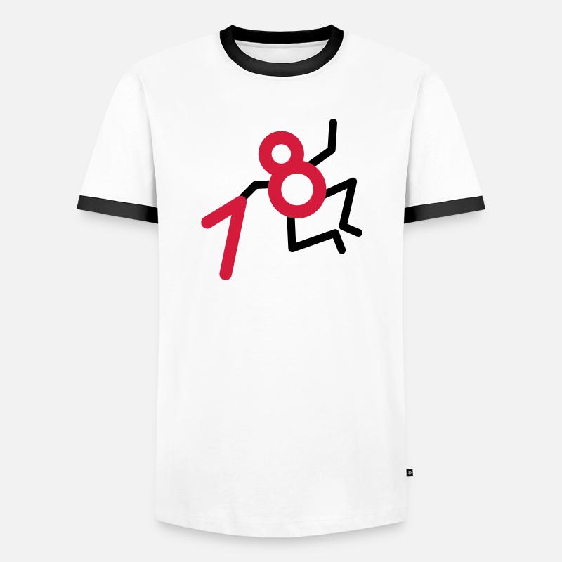 Finally: 18 years! - Men's Ringer Shirt - white/black