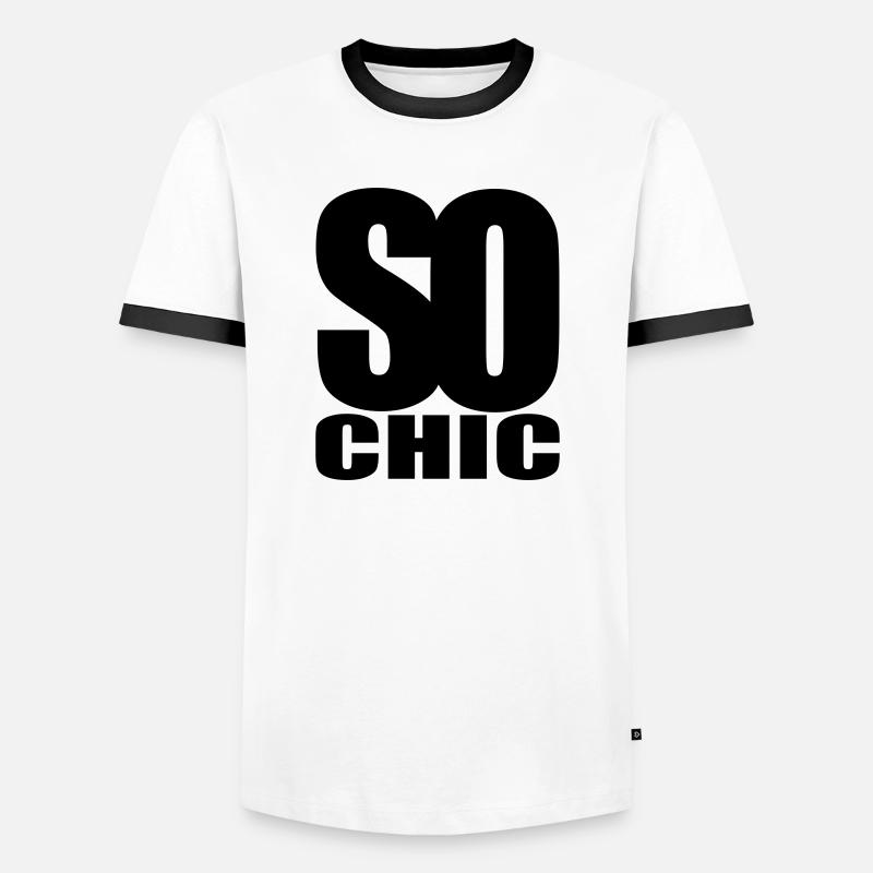so chic - Men's Ringer Shirt - white/black