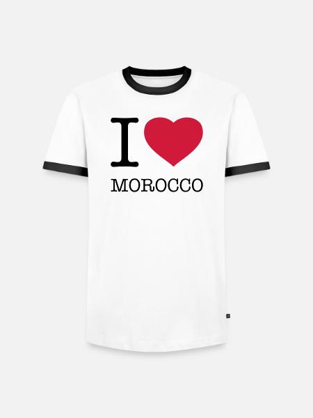 J’AIME LE MAROC Marokko - T-shirt contrasté Homme - blanc/noir