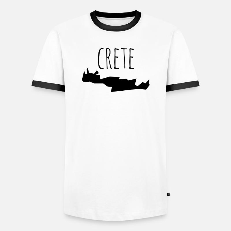 crete - Männer Kontrast-T-Shirt - Weiß/Schwarz