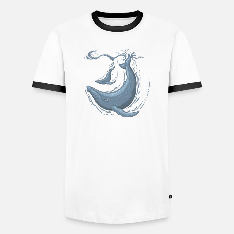 humpback - Men's Ringer Shirt - white/black