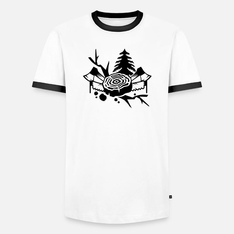 Tools for lumberjacks - Men's Ringer Shirt - white/black