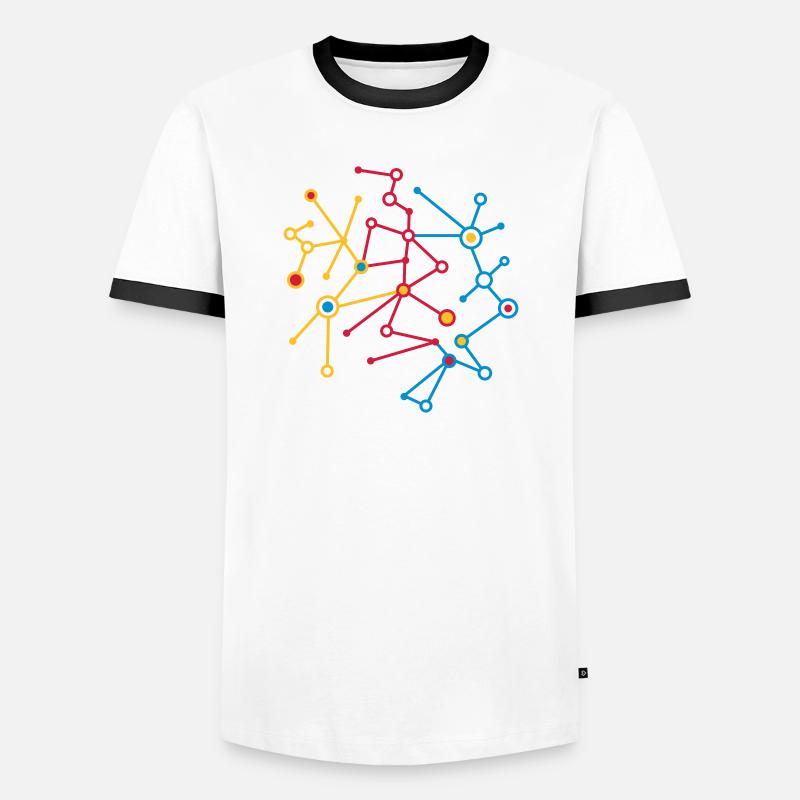 molecular pattern - Men's Ringer Shirt - white/black