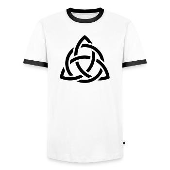 Celtic Knot - Männer Kontrast-T-Shirt - Weiß/Schwarz - Vorne - AI Model Female 172 light (172cm) & AI Model Male 178 dark (178cm)