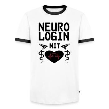 Neurologin mit Herz Geschenk - Männer Kontrast-T-Shirt - Weiß/Schwarz - Vorne - AI Model Female 172 light (172cm) & AI Model Male 178 dark (178cm)