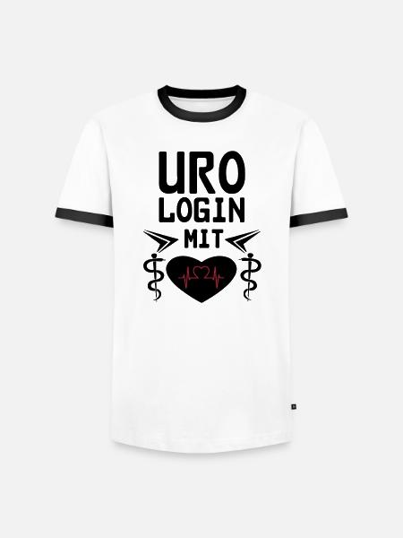 Urologin mit Herz Geschenk - Männer Kontrast-T-Shirt - Weiß/Schwarz