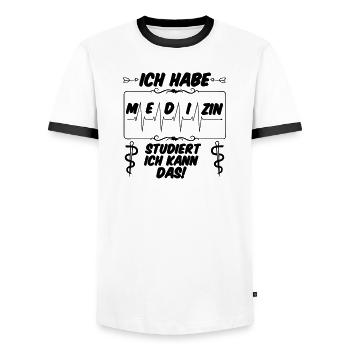 Ich habe Medizin studiert Geschenk - Männer Kontrast-T-Shirt - Weiß/Schwarz - Vorne - AI Model Female 172 light (172cm) & AI Model Male 178 dark (178cm)