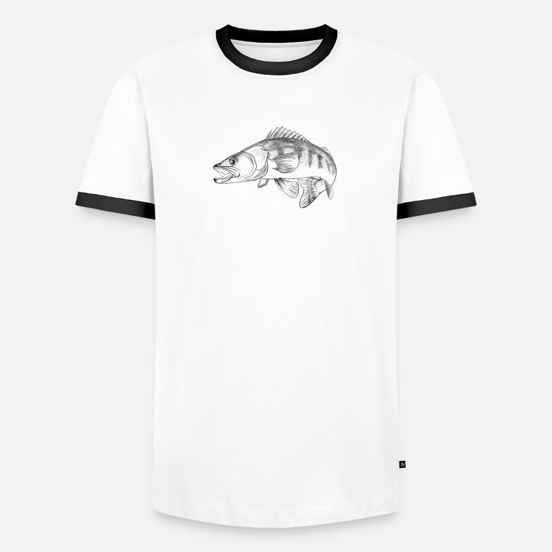 Zander - Männer Kontrast-T-Shirt - Weiß/Schwarz