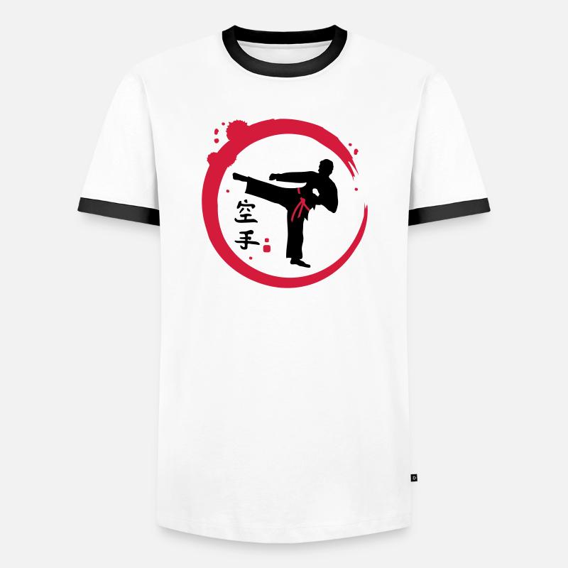 Karate calligraphy - Men's Ringer Shirt - white/black