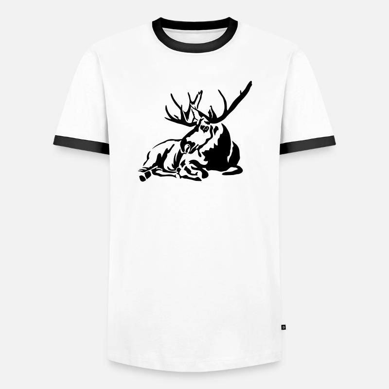 Moose - Men's Ringer Shirt - white/black